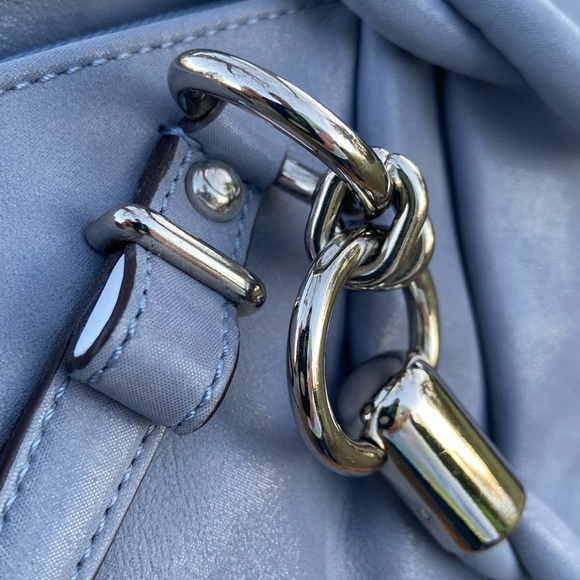 NWT Coach Madison Platinum Leather Purse, Buttery-Soft, Pleated Leather, Slate - Picture 6 of 16